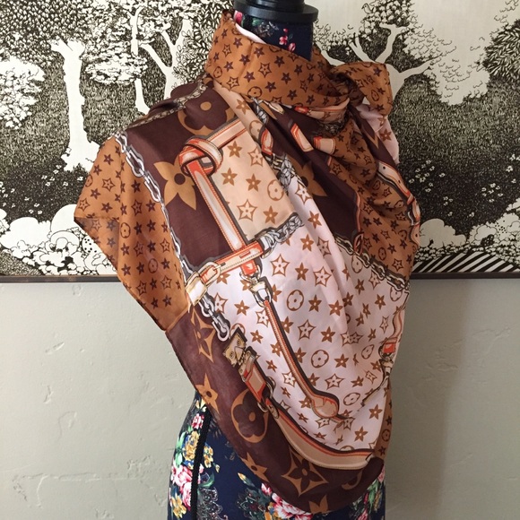 Accessories - Stylish Logo Print Silky Neck Scarf Accessory